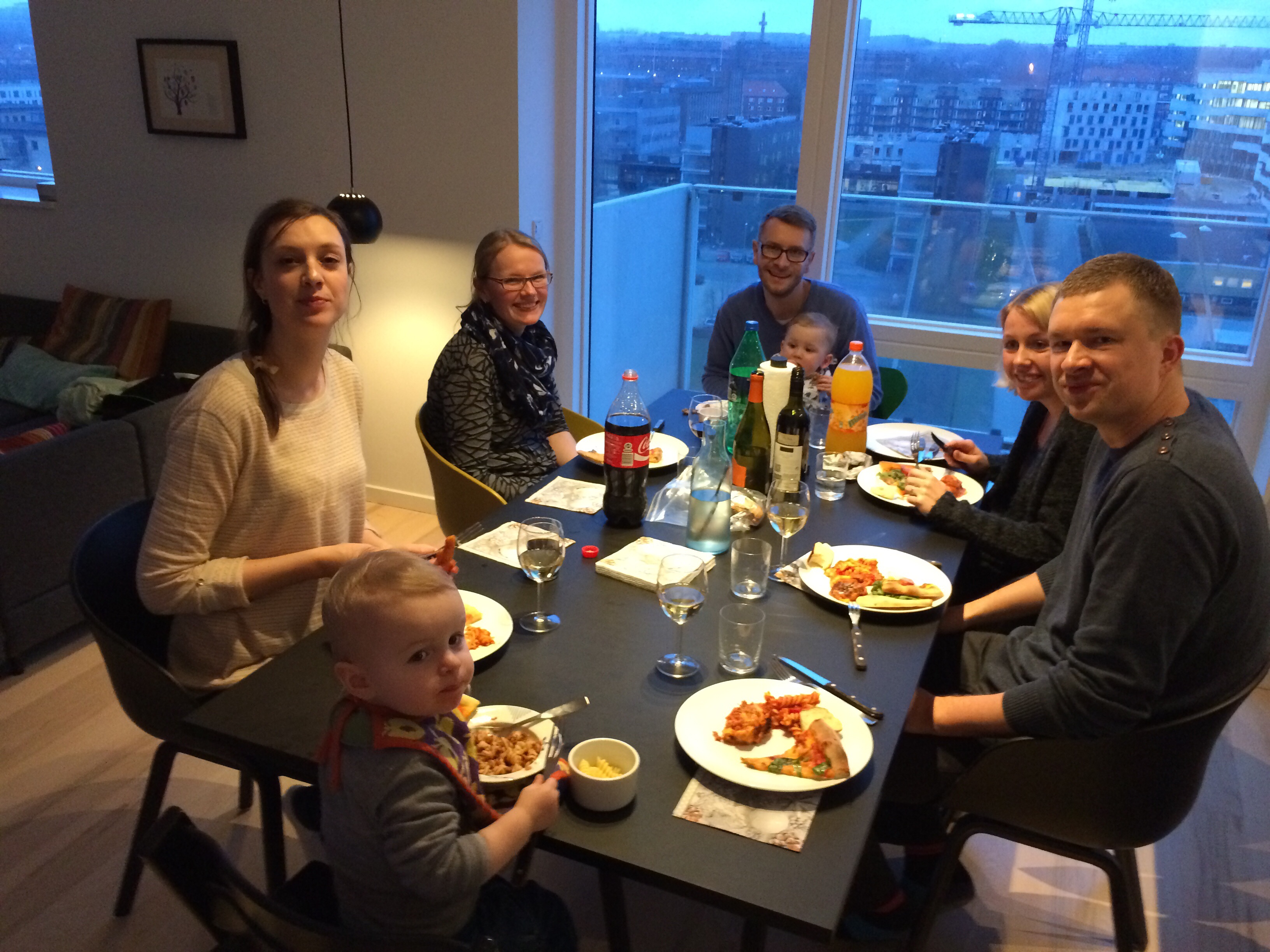 Besøg af Helle, Victor, Ole, Line og Simon.